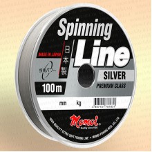 Леска для спиннинга Spinning Line, серебряная, 100 м 0,16 мм тест 3 кг