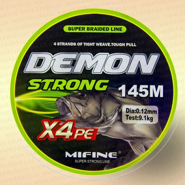 Плетёный шнур Mifine DEMON X4 PE 145 м, 0,12 мм, 9,1 кг