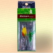 Блесна зимняя, 2 гр, одинарный крючок + тройник с мушкой, цвет: 907