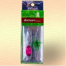 Блесна зимняя, 2 гр, одинарный крючок + тройник с мушкой, цвет: 908