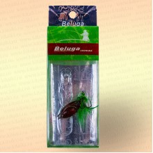 Блесна зимняя, 2 гр, одинарный крючок + тройник с мушкой, цвет: 909