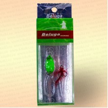 Блесна зимняя, 2 гр, одинарный крючок + тройник с мушкой, цвет: 912